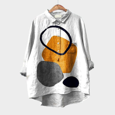 Calanthe™ | Laiko neturinti lino blusa su fantazija