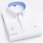 Velira Camisa Masculina Oxford Manga Longa Balta / S Vyriška Oxford ilgomis rankovėmis marškiniai