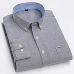 Velira Camisa Masculina Oxford Manga Longa Pilka / S Vyriška Oxford ilgomis rankovėmis marškiniai