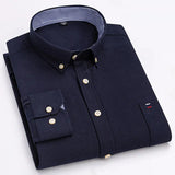 Velira Camisa Masculina Oxford Manga Longa Tamsiai Mėlyna / S Vyriška Oxford ilgomis rankovėmis marškiniai