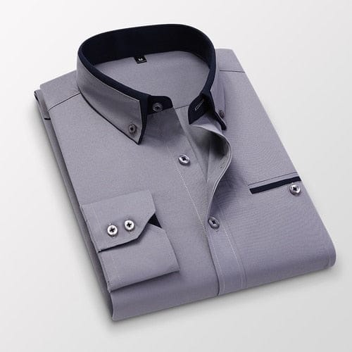 Velira Camisa Social Masculina Carino Pilka / S Vyrų Socialinė Marškiniai Carino
