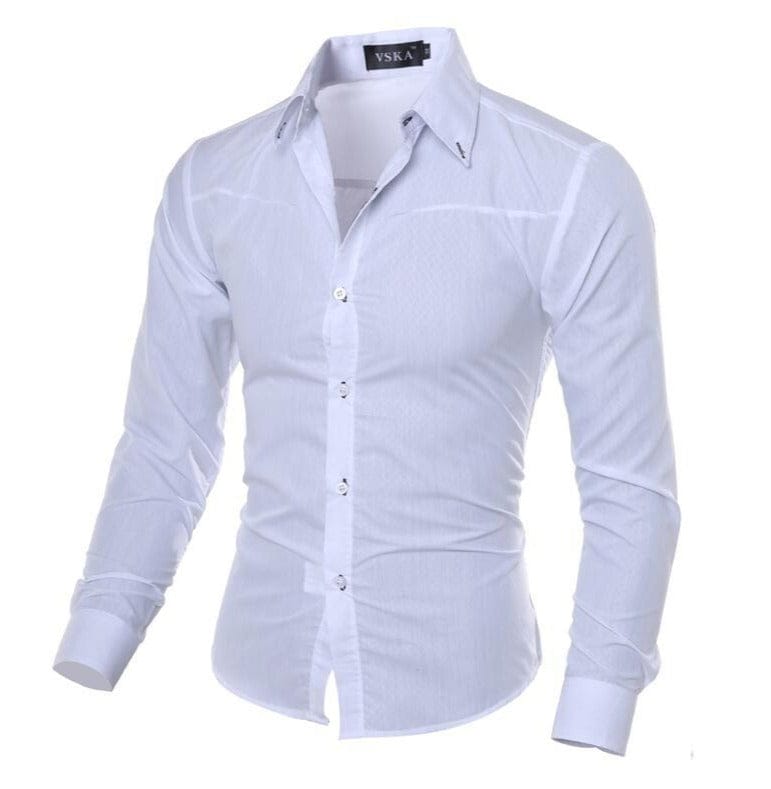 Velira Camisa Social Masculina Merlani Baltas / S Merlani Vyrų Marškiniai
