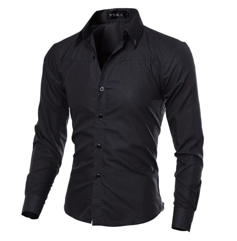 Velira Camisa Social Masculina Merlani Juodas / S Merlani Vyrų Marškiniai