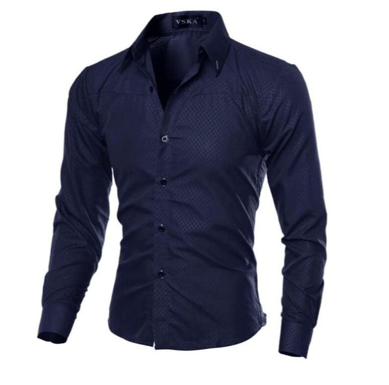 Velira Camisa Social Masculina Merlani Tamsiai mėlynas / S Merlani Vyrų Marškiniai