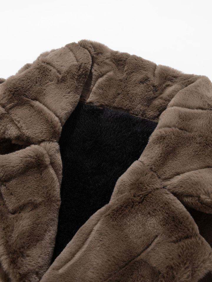 Velira Coats & Jackets Dirbtinio kailio švarkas su notch apykakle