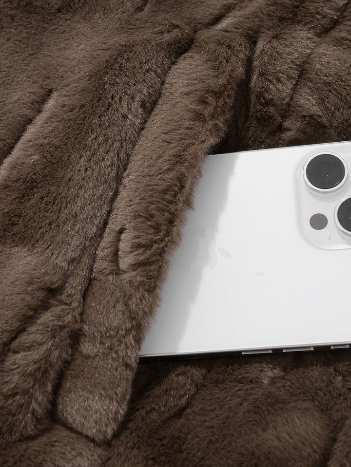 Velira Coats & Jackets Dirbtinio kailio švarkas su notch apykakle
