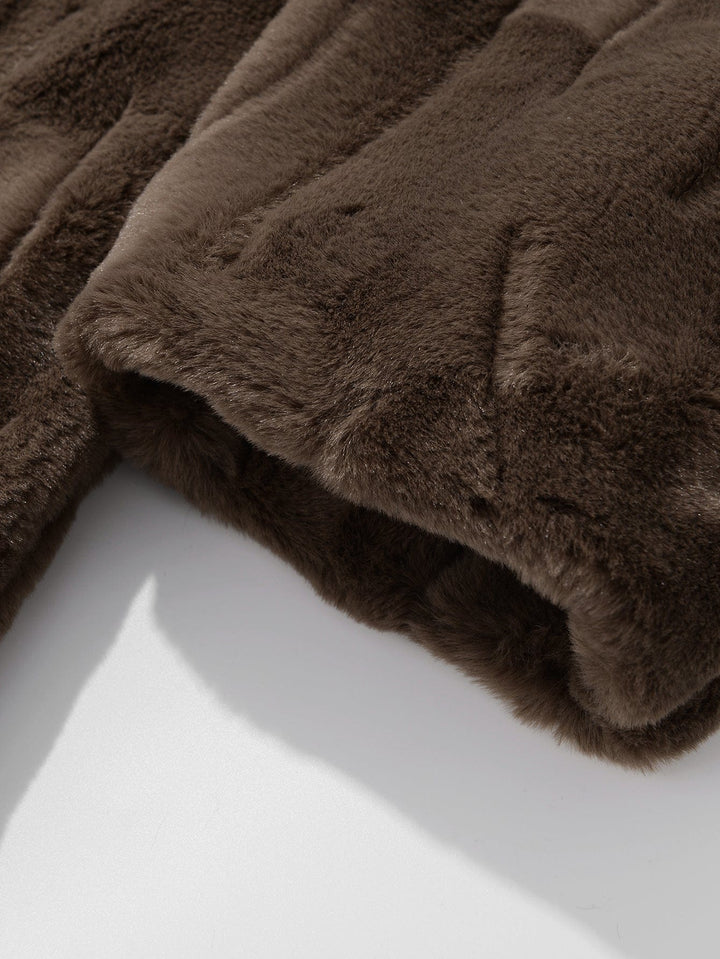 Velira Coats & Jackets Dirbtinio kailio švarkas su notch apykakle