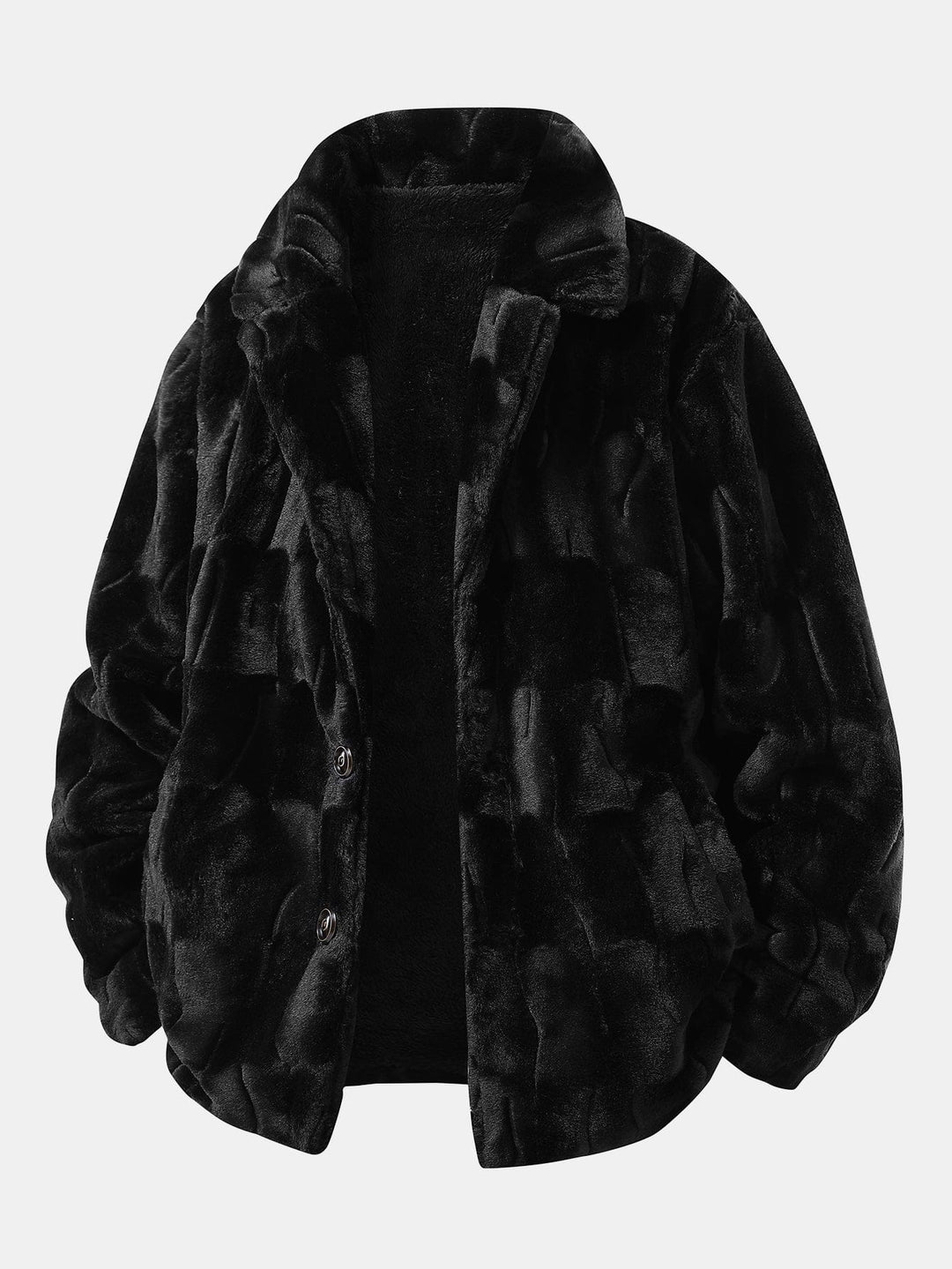 Velira Coats & Jackets juoda / XS Dirbtinio kailio švarkas su notch apykakle