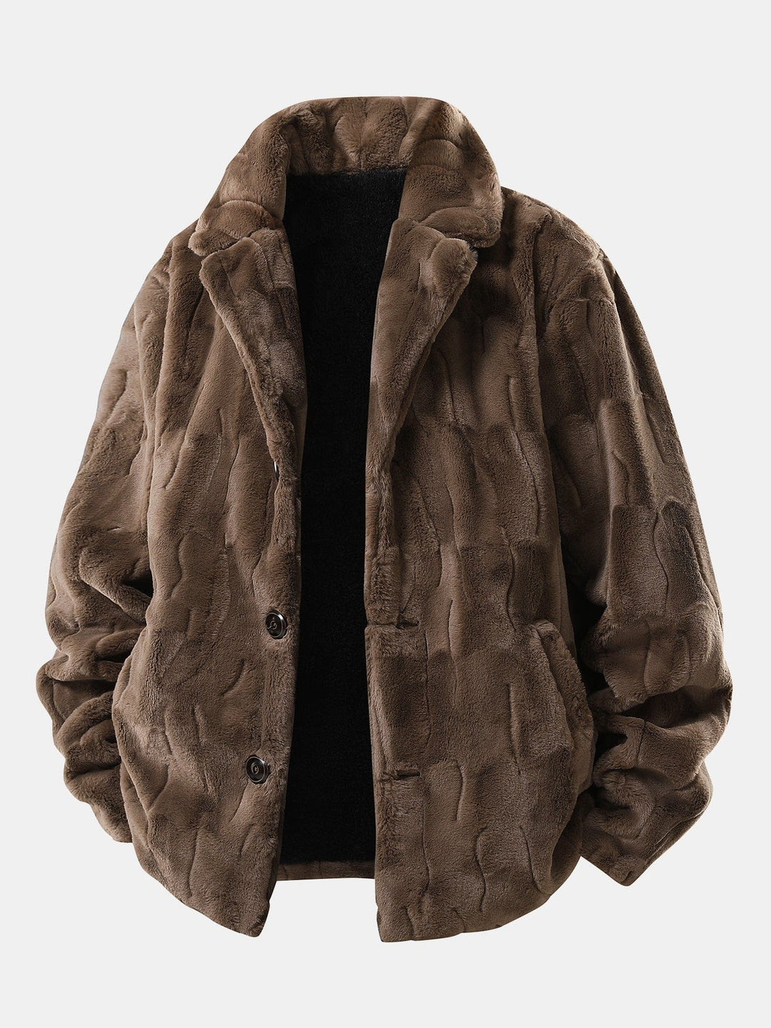 Velira Coats & Jackets kava / XS Dirbtinio kailio švarkas su notch apykakle