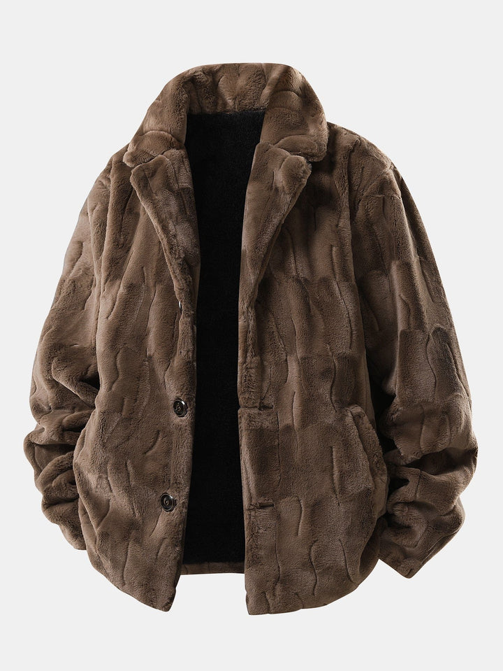 Velira Coats & Jackets kava / XS Dirbtinio kailio švarkas su notch apykakle