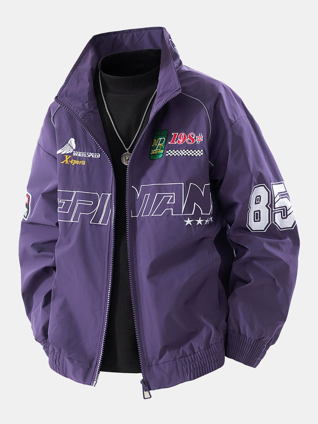 Velira Coats & Jackets violetinė / S Laisvalaikio Siuvinėta Lenktinė Striukė