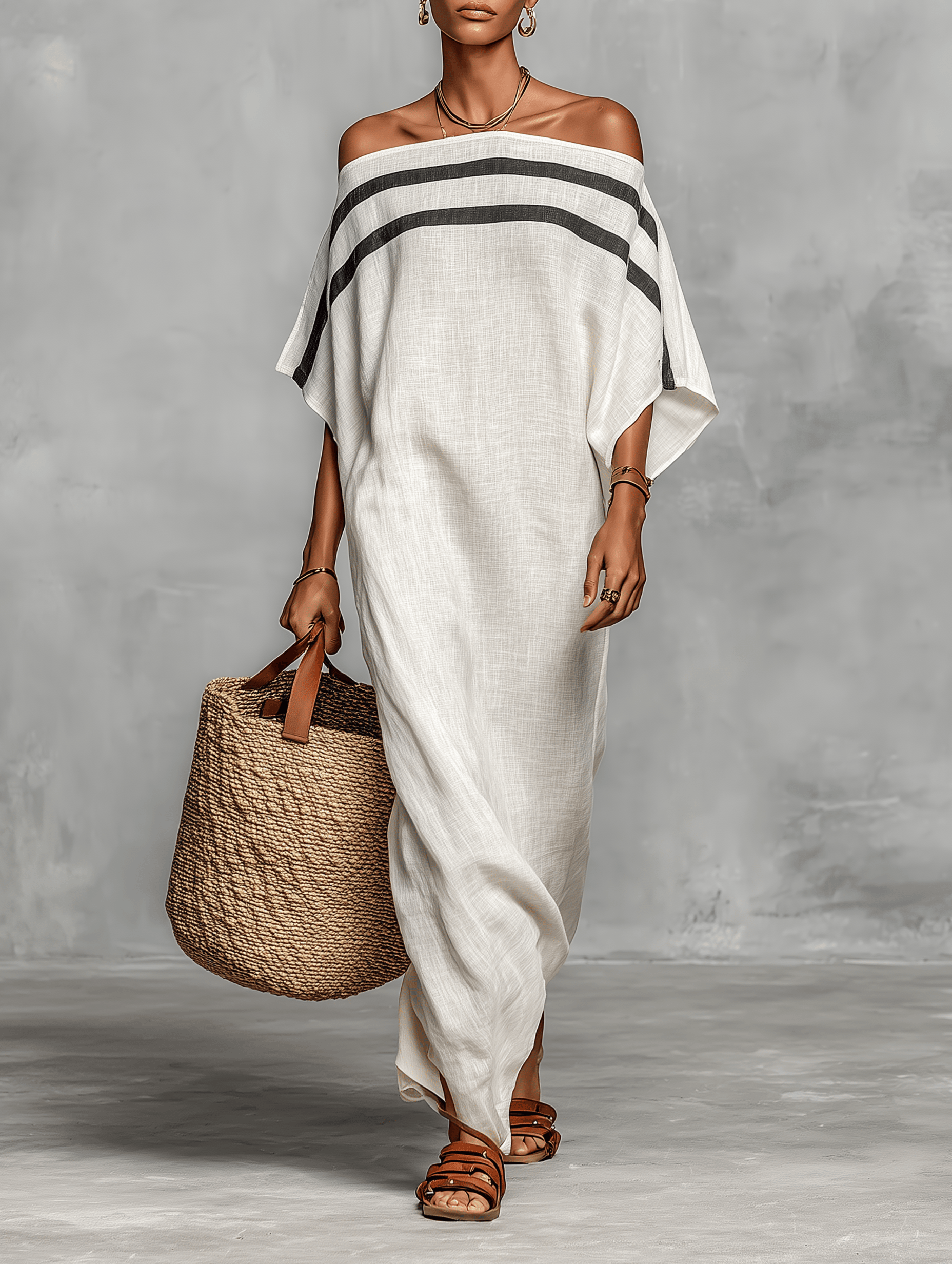Velira DRESSES Balta / XS Minimalistinis lininis maxi suknelė