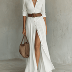 Velira DRESSES Baltas / XS Baltas lininis maxi suknelė