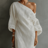 Velira DRESSES Elfenbein Lino Suknelė Be Petnešų