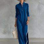 Velira DRESSES Karališkai mėlyna / XS Palaidinė Maxi Suknelė su Mygtukų Apykakle