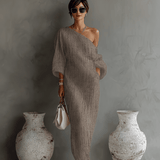 Velira DRESSES Khaki / XS Elfenbein Lino Suknelė Be Petnešų