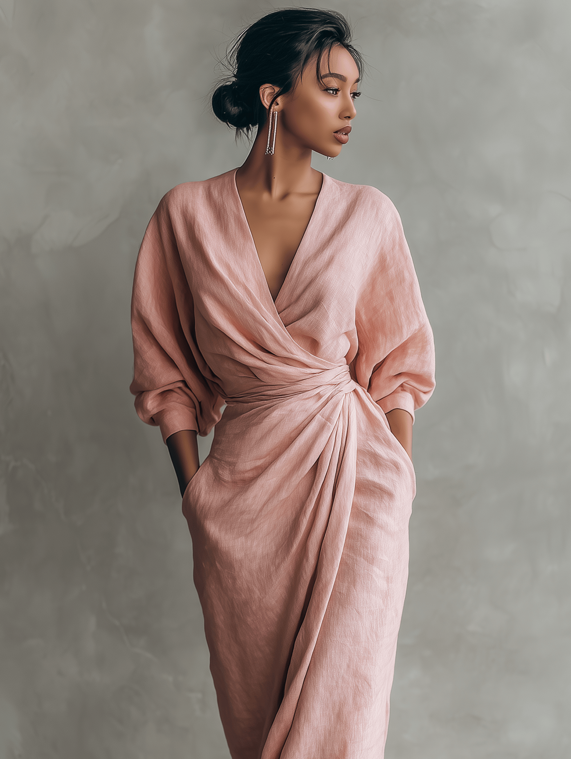 Velira DRESSES Rosa Lino Maxi Suknelė V-Kaklu