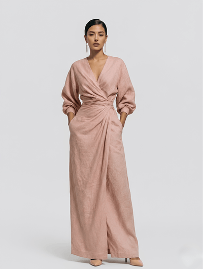 Rosa Lino Maxi Suknelė V-Kaklu