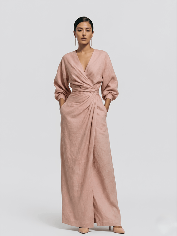 Velira DRESSES Rosa Lino Maxi Suknelė V-Kaklu