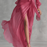 Velira DRESSES Rožinė Chiffon Suknelė V-Kaklu