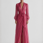 Velira DRESSES Rožinė Chiffon Suknelė V-Kaklu