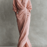 Velira DRESSES Rožinė / S Rosa Lino Maxi Suknelė V-Kaklu