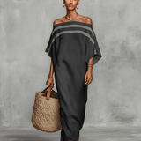 Velira DRESSES Tamsiai pilka / XS Minimalistinis lininis maxi suknelė