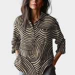 Velira Gisella™ | Rafinuota lino blusa su raštu