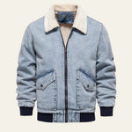 Velira Jackets & Overcoats Šviesiai mėlyna / S Aspen avių kailio apykaklės džinsinis švarkas