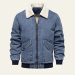 Velira Jackets & Overcoats Tamsiai mėlyna / S Aspen avių kailio apykaklės džinsinis švarkas