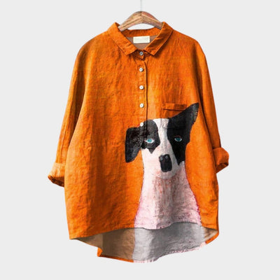 Marisol™ | Laikina lino blusa su raštu