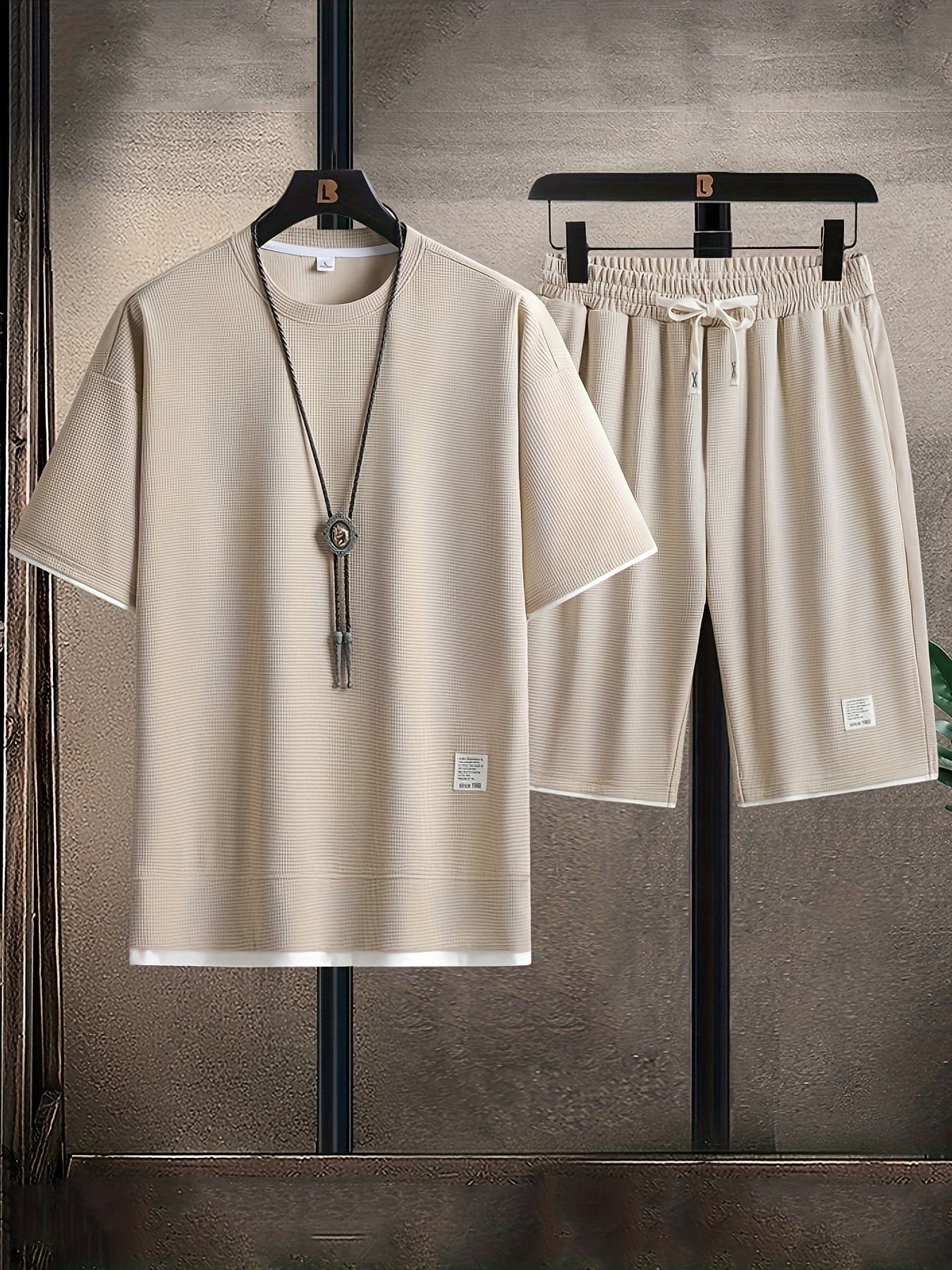 Velira Men's Apparel Bežinė / M Elegantiškas Megztinis Poilsio Komplektas