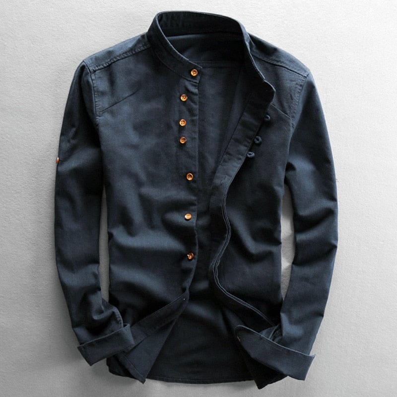 Velira Men's Apparel Jūros mėlyna / S Vyriška "Katana" Japonų Stiliaus Marškiniai