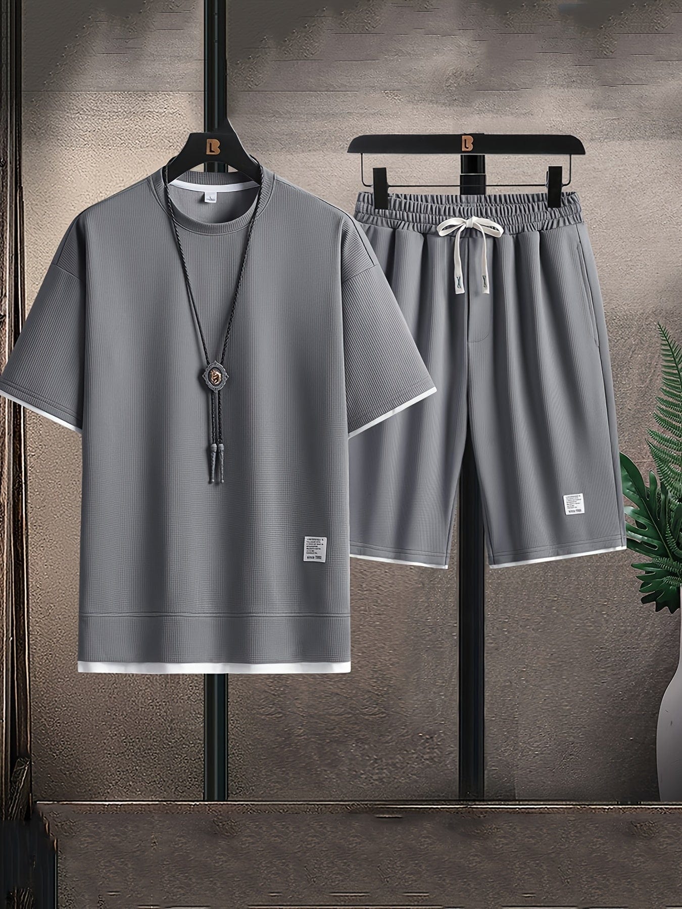 Velira Men's Apparel Pilka / M Elegantiškas Megztinis Poilsio Komplektas