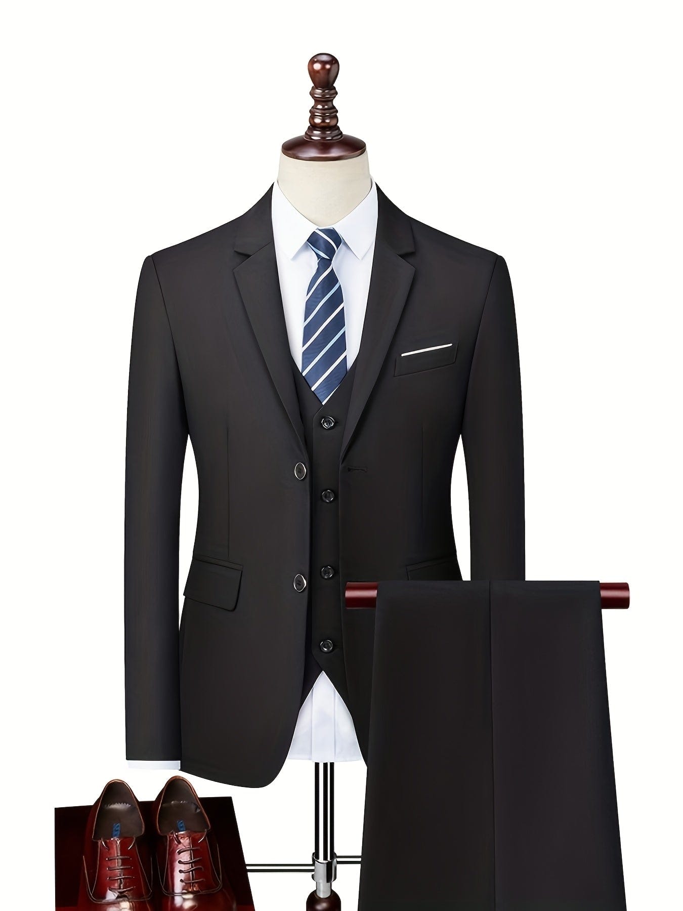 Velira Men Suits Juoda / S Elegantiškas Vyrų Kostiumas