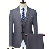Velira Men Suits Pilka / S Elegantiškas Vyrų Kostiumas
