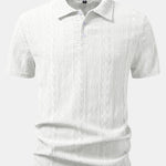 Velira Polo balta / S Geometrinis Džakardo Polo