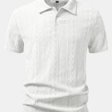 Velira Polo balta / S Geometrinis Džakardo Polo