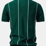 Velira Polo Dryžuota Zip Up Megzta Polo Marškinėliai