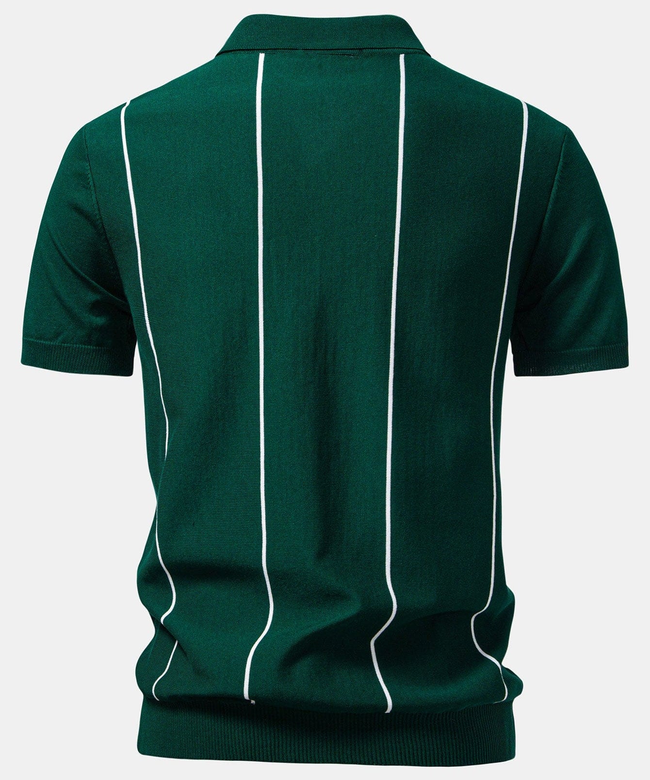 Velira Polo Dryžuota Zip Up Megzta Polo Marškinėliai