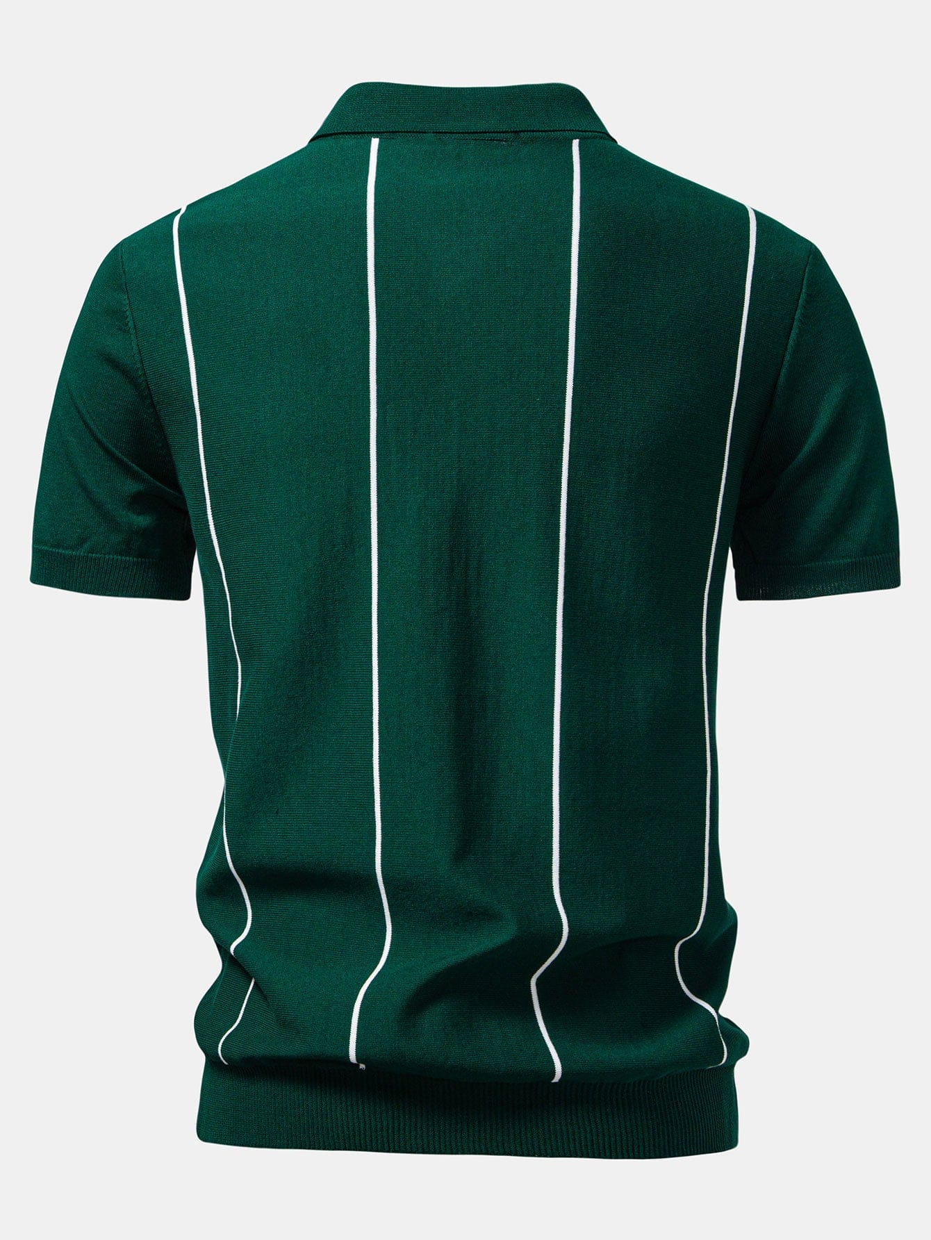 Velira Polo Dryžuota Zip Up Megzta Polo Marškinėliai