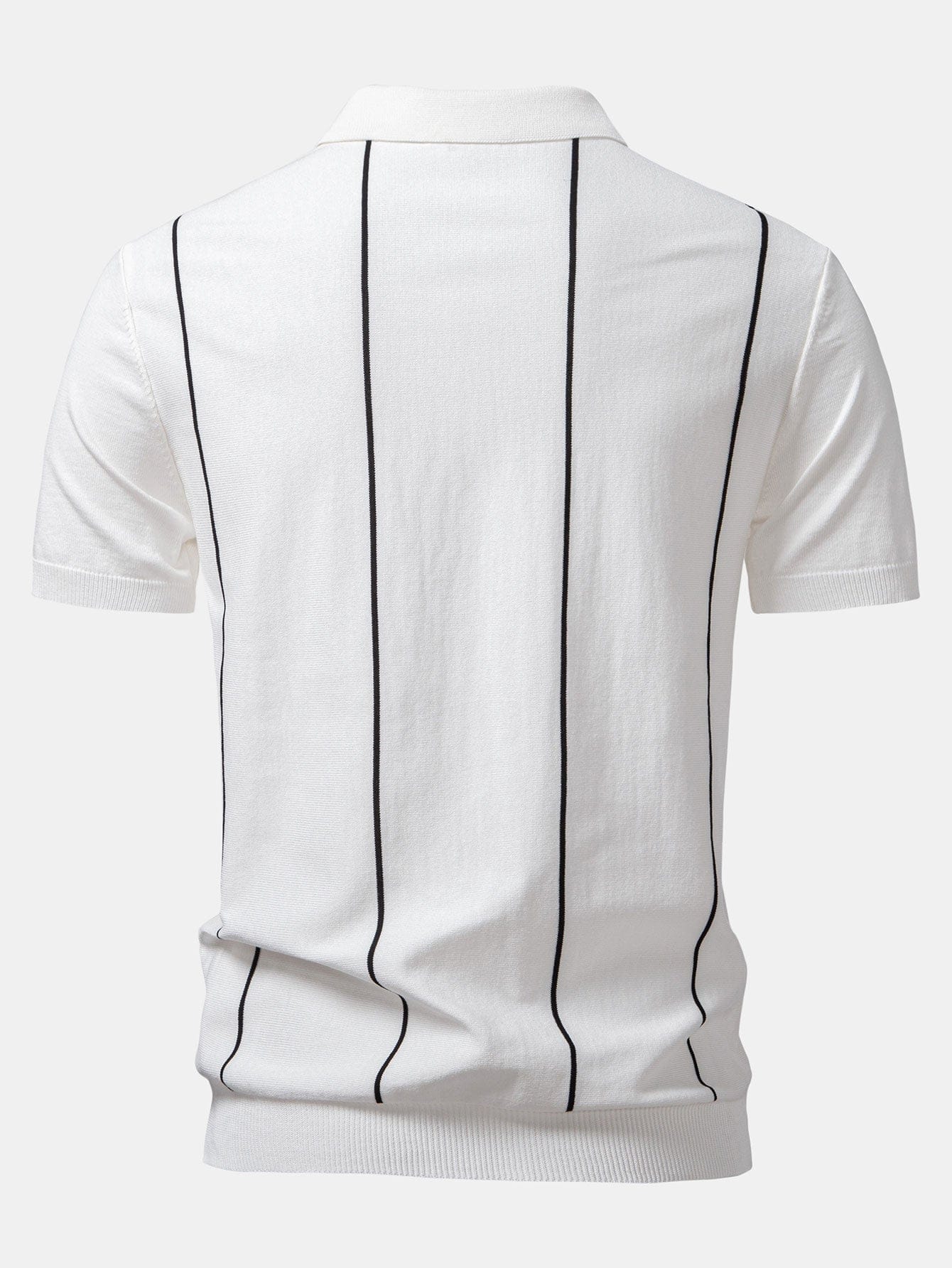 Velira Polo Dryžuota Zip Up Megzta Polo Marškinėliai