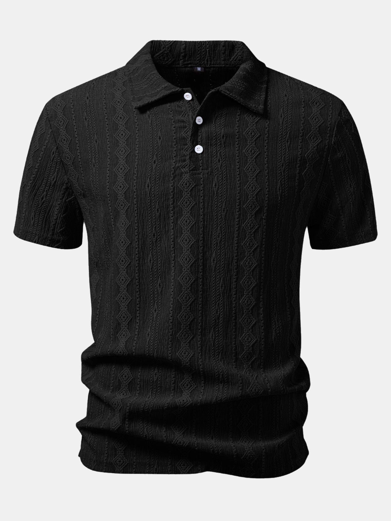 Velira Polo juoda / S Geometrinis Džakardo Polo