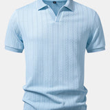 Velira Polo šviesiai mėlyna / S Geometrinis Džakardo Džonis Apykaklės Polo