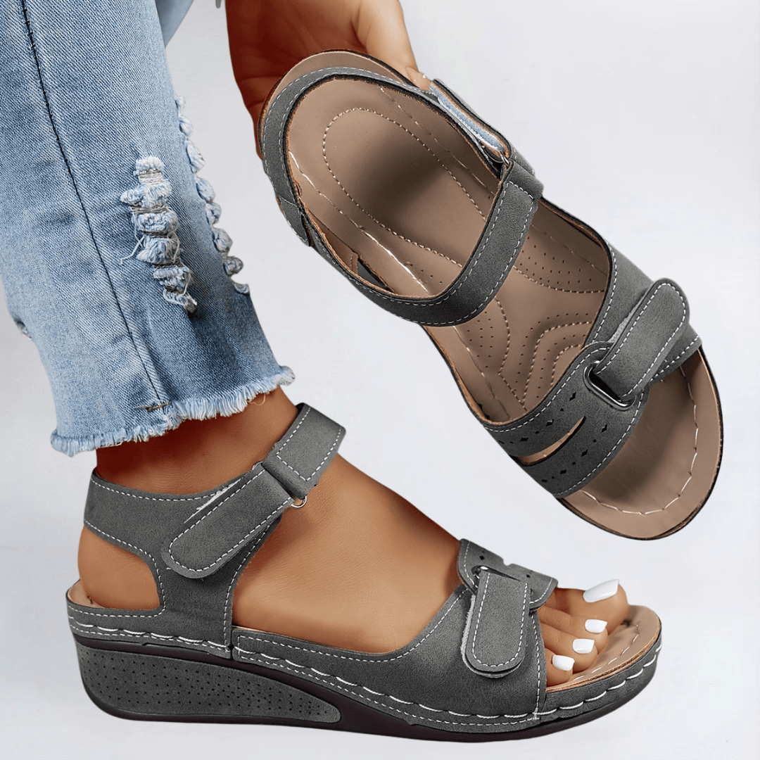 Velira Sandals Pilka / 5 (EU36) Margot - Ortopediniai Komforto Flex Sandalai