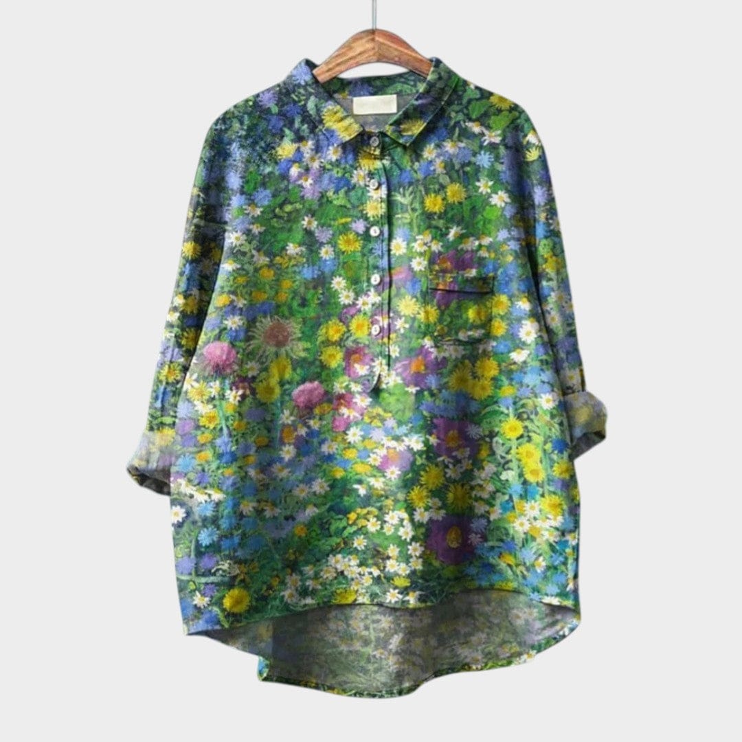 Velira Seraphin™ | Laiko nepriklausoma lino blusa su raštu