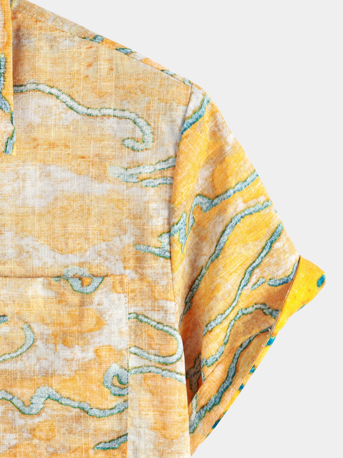 Velira short Laisvalaikio retro marškiniai su kišenėmis Geltoni