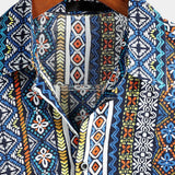 Velira short Vyrų retro dryžuotas trumpas rankovinis marškinys