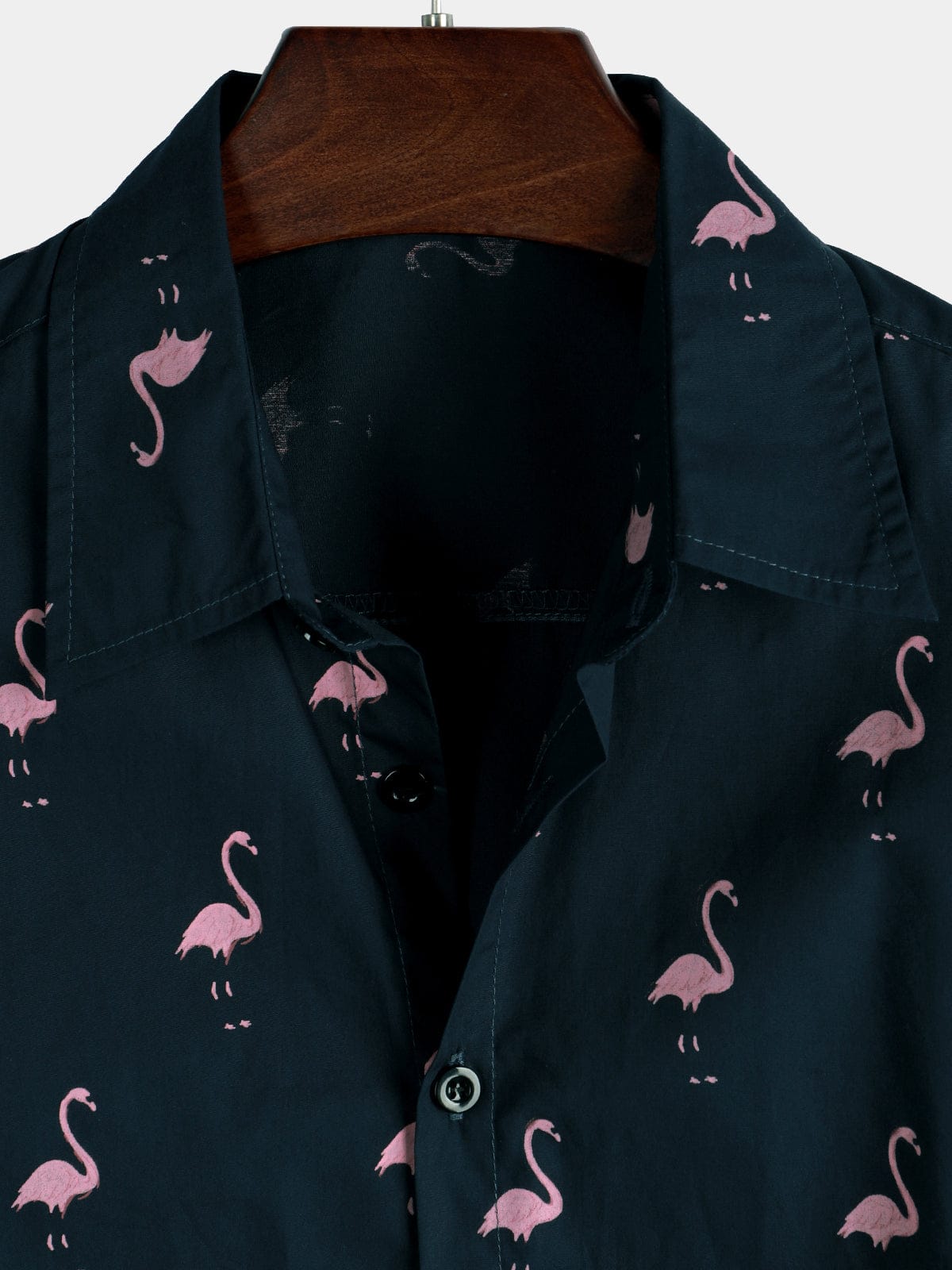 Velira short Vyrų vasaros flamingo rašto marškiniai su trumpomis rankovėmis