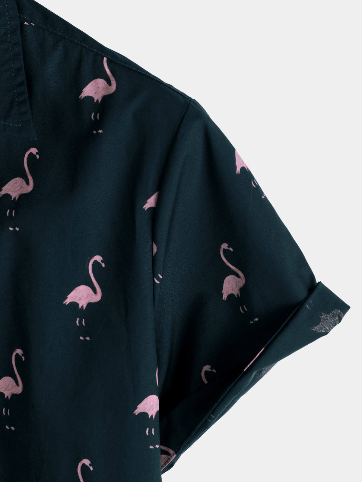 Velira short Vyrų vasaros flamingo rašto marškiniai su trumpomis rankovėmis